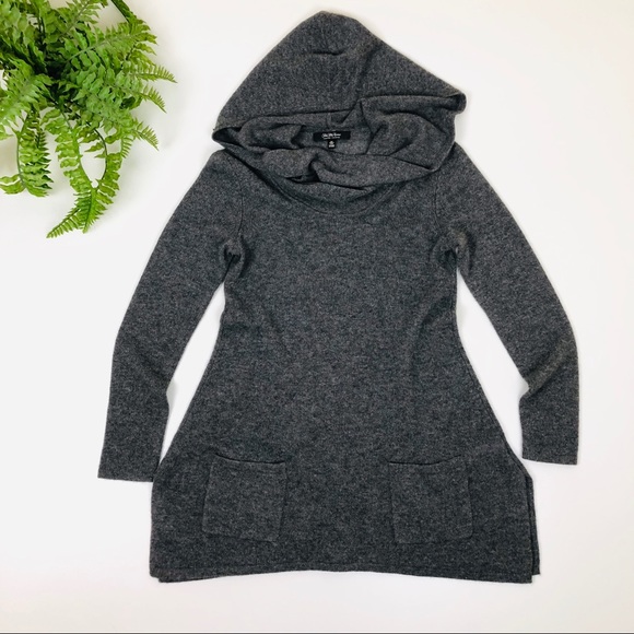 Saks Fifth Avenue Black Label Sweaters - Saks Fifth Avenue Cashmere Sweater Hoodie Grey SP